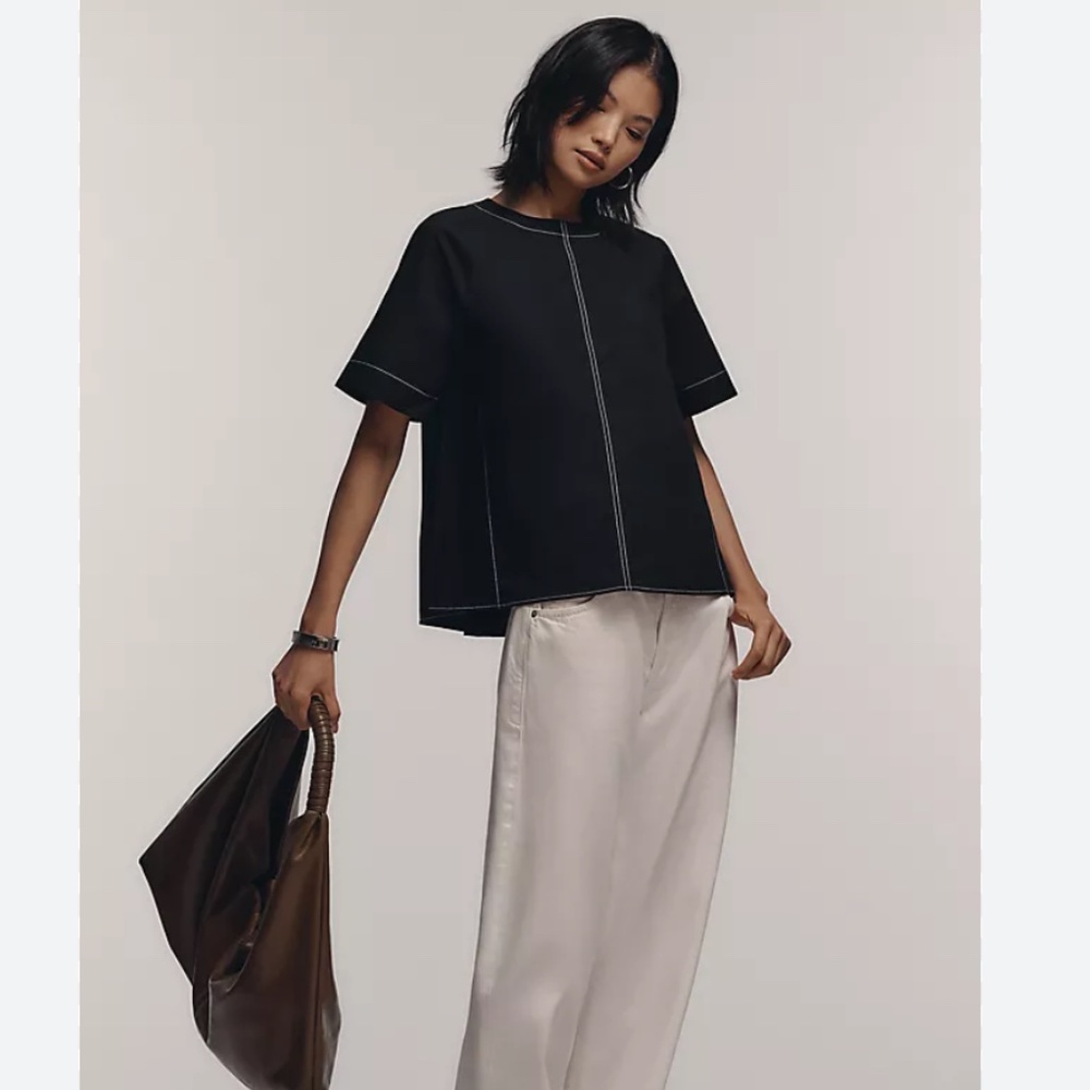 maeve emmy short-sleeve swing blouse